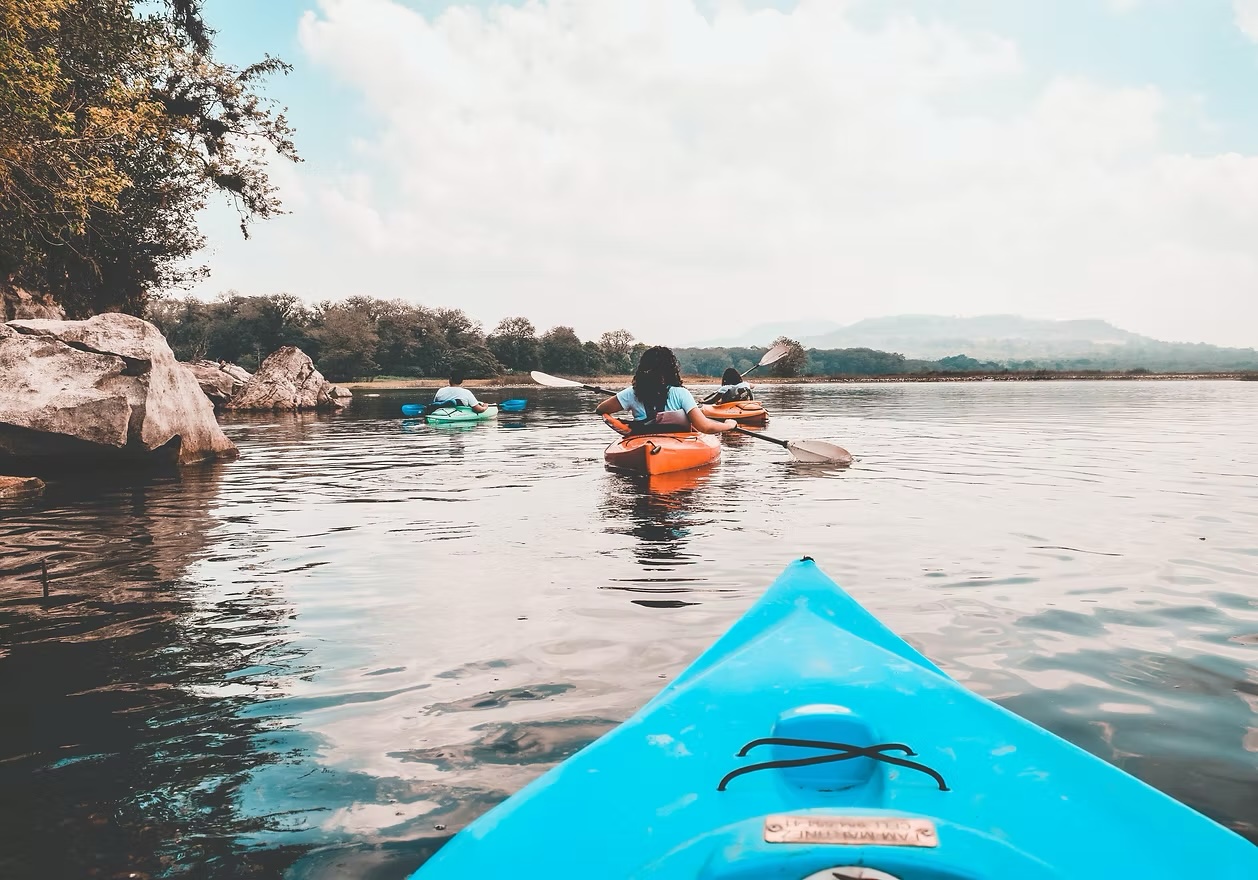 Kyaking on a river
